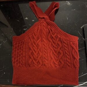 Forever 21 Rust Cable Knit Crop Top